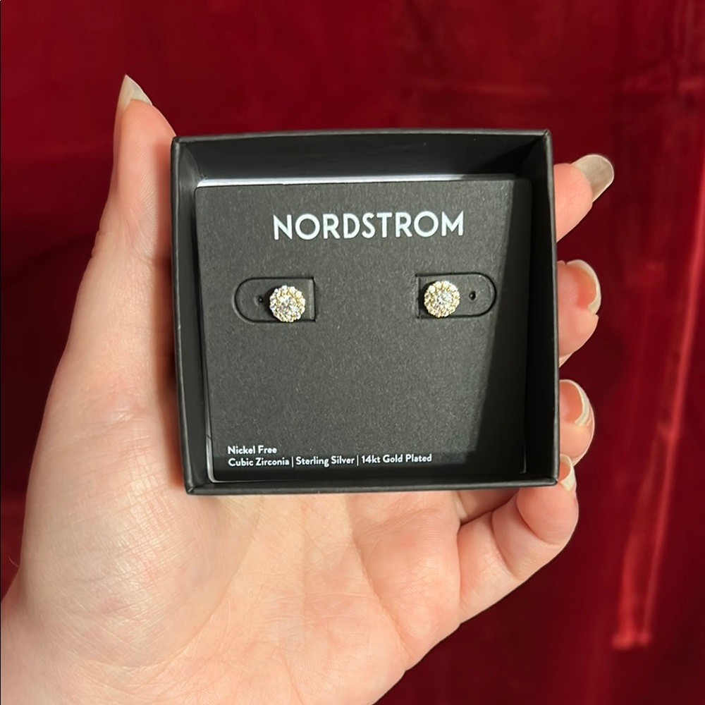 Nordstrom 14kt Gold Plated and Sterling Silver Cubic Zirconia Earrings